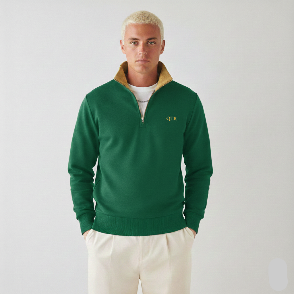 Green Classic Quarter Zip | Founders Collection